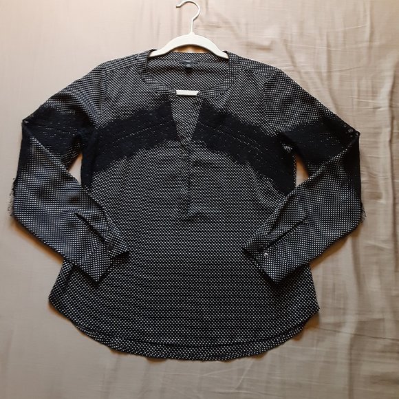 ANN TAYLOR/ DOT BLOUSE/LACE INSERTS/SP - Picture 7 of 10